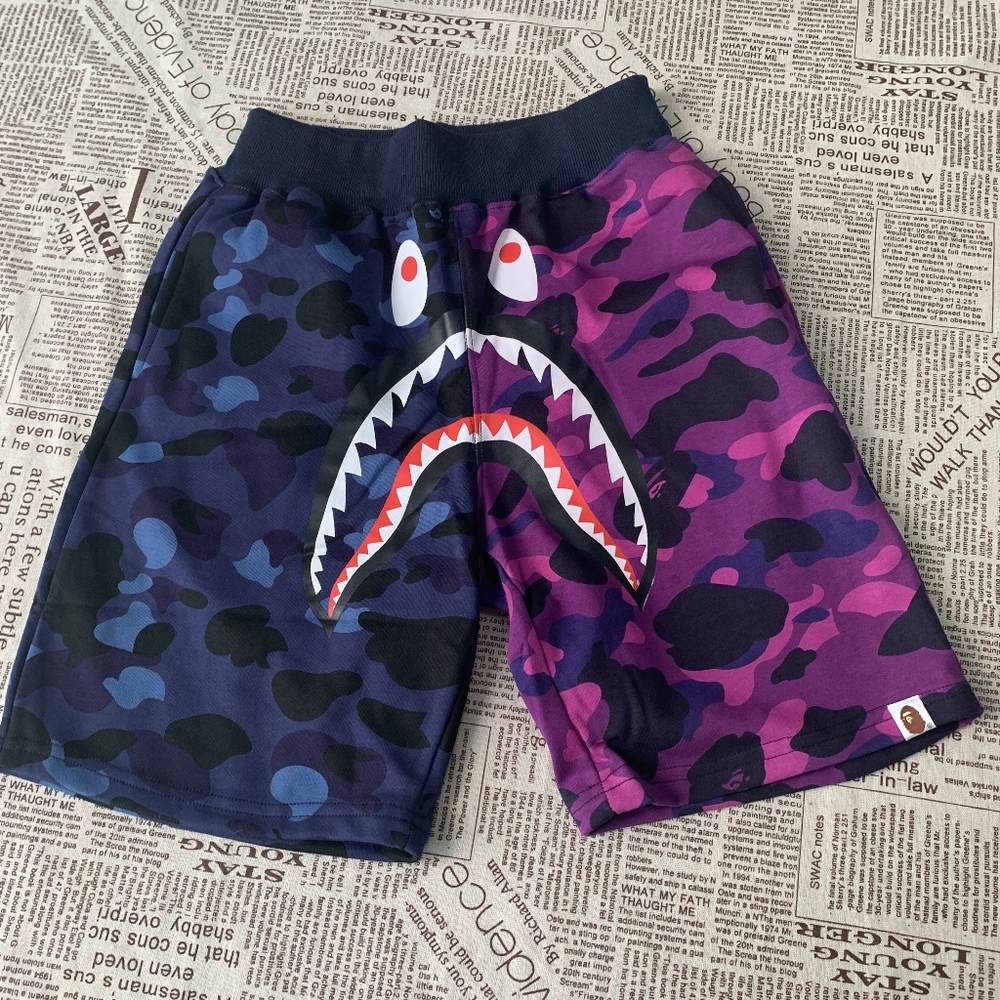 Bape x Shark Color fashion shorts